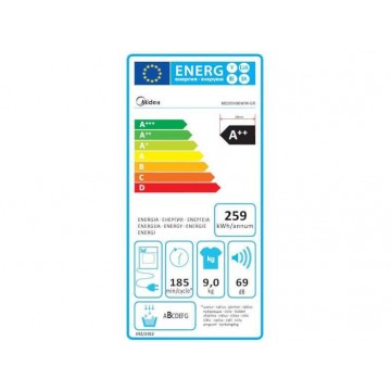 Midea MD200H90WW Στεγνωτήριο 9kg A++ με Αντλία Θερμότητας